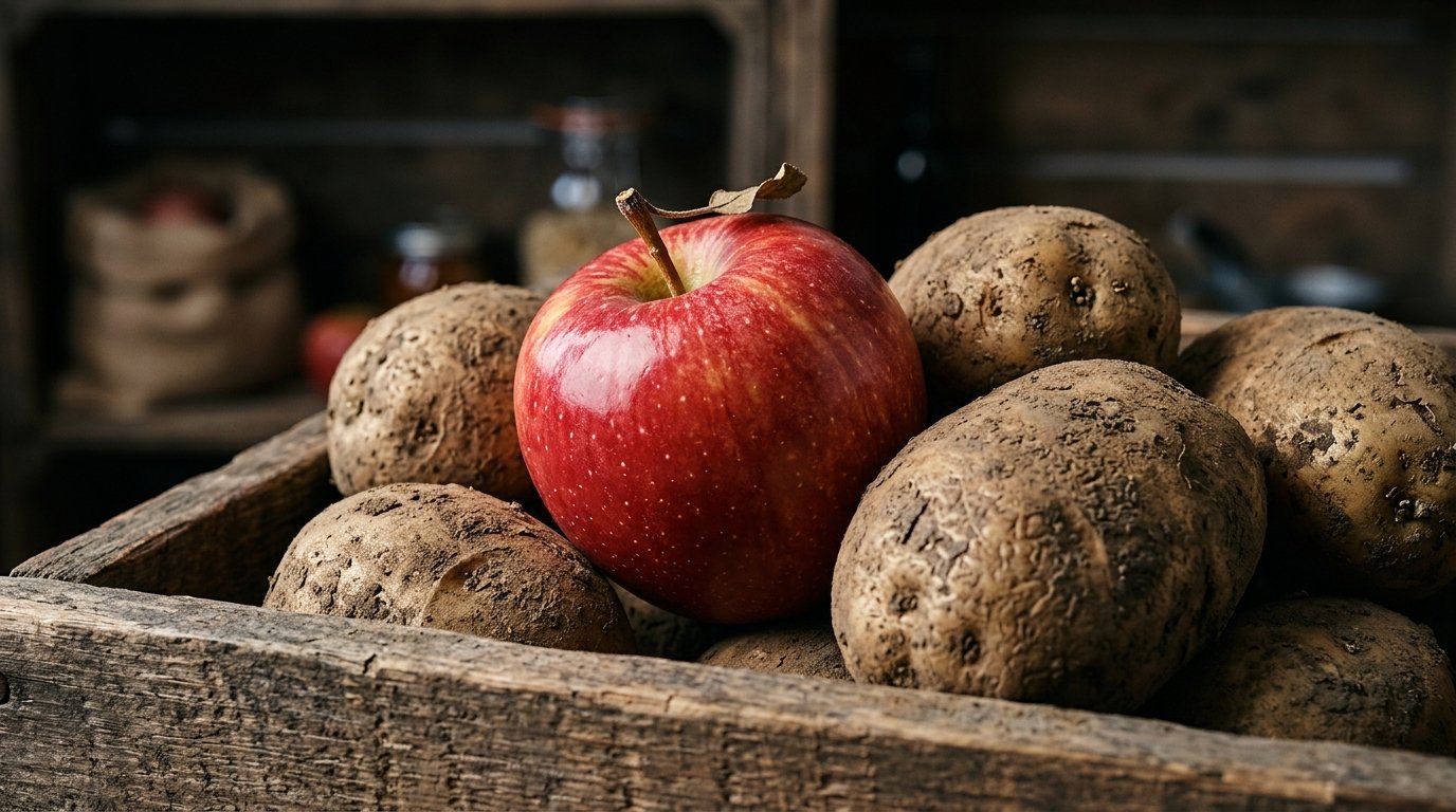 entdecken Sie den einfachen Trick mit einer Frucht, um Kartoffeln vor dem Keimen zu bewahren und Lebensmittelverschwendung zu vermeiden