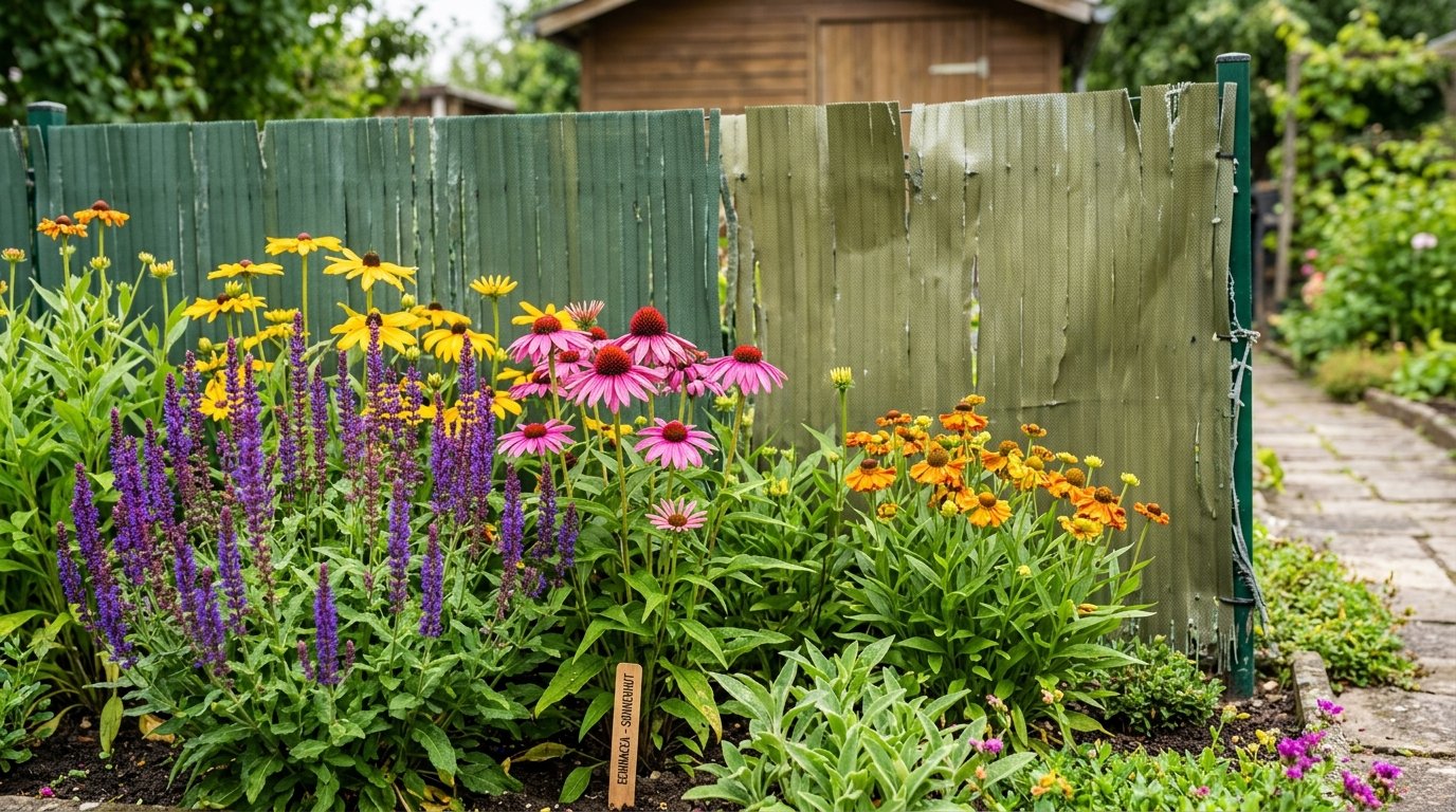 entdecken Sie, warum Landschaftsgärtnern dunkelgraue Sichtschutzanlagen statt grüner Plastik empfehlen und wie Sie den perfekten Gartenschutz wählen
