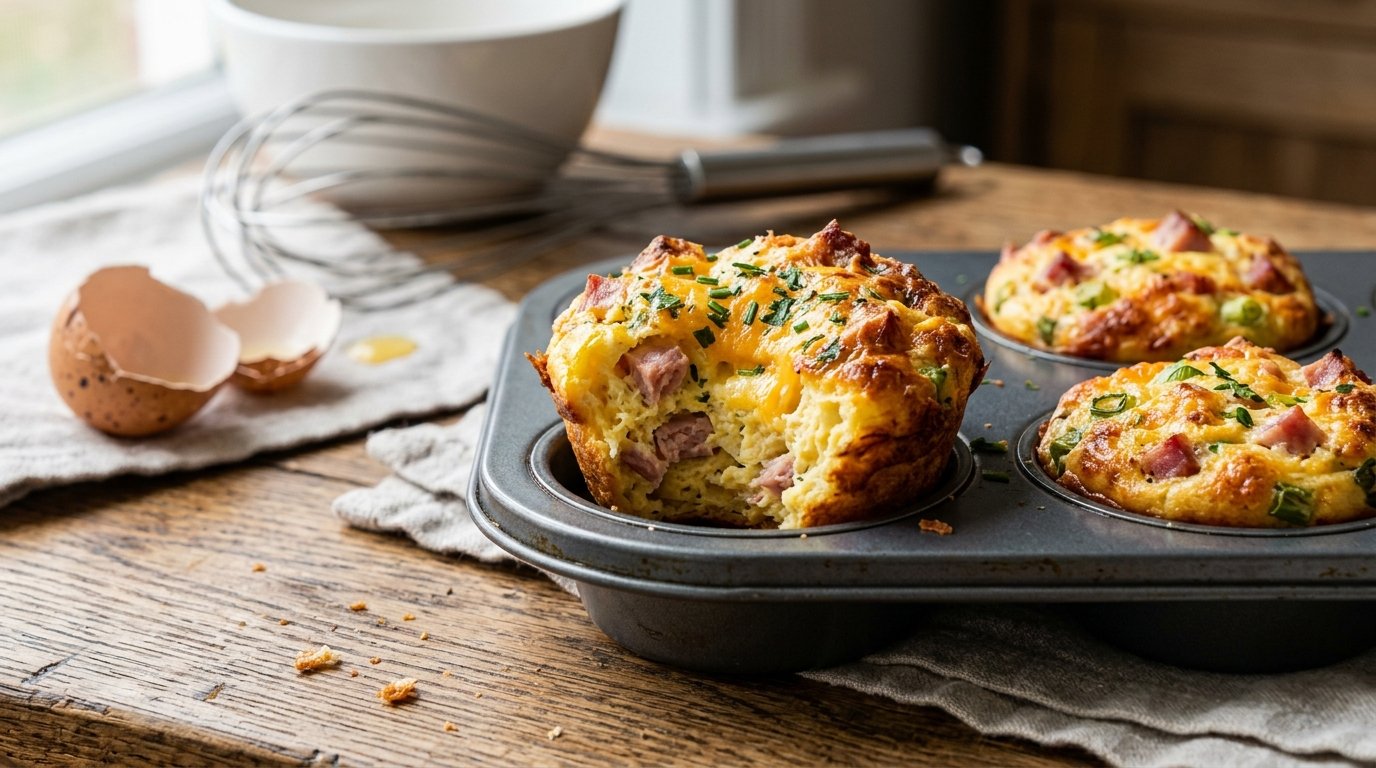 entdecken Sie das einfache 15-Minuten-Rezept mit Schinken und Eiern, das industrielle Snacks ersetzt und gesunde Ernährung im Alltag revolutioniert