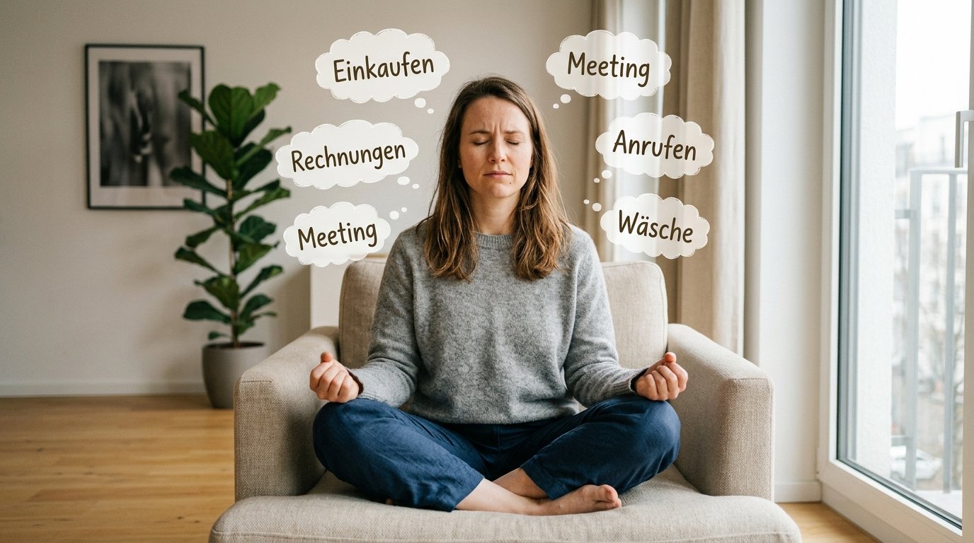 lernen Sie, wie Sie meditieren können, auch wenn Ihr Gehirn ständig grübelt und praktische Techniken zur Beruhigung des rastlosen Geistes entdecken