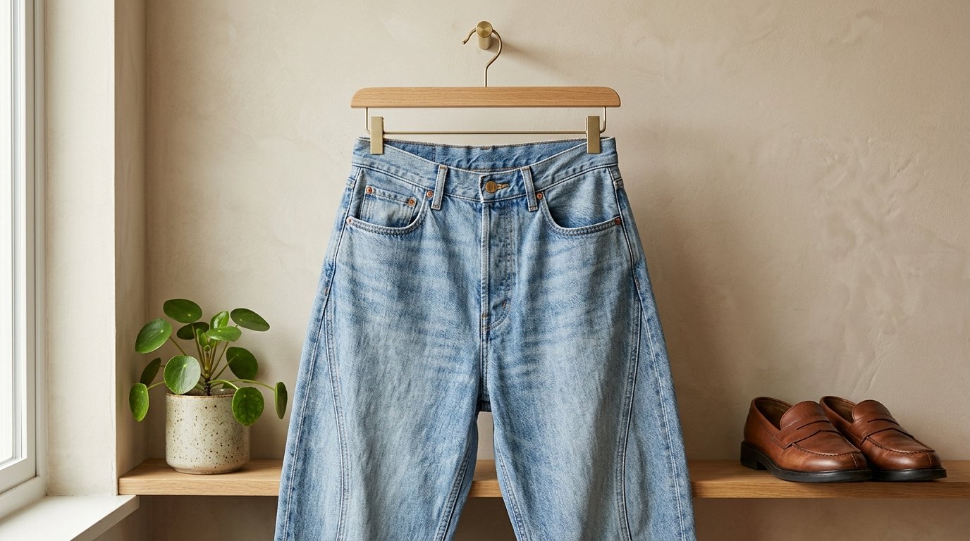 entdecken Sie die revolutionäre Uniqlo-Jeans mit geschwungener Schnittform, die Ihre Proportionen perfekt ausbalanciert und Ihre Silhouette verfeinert