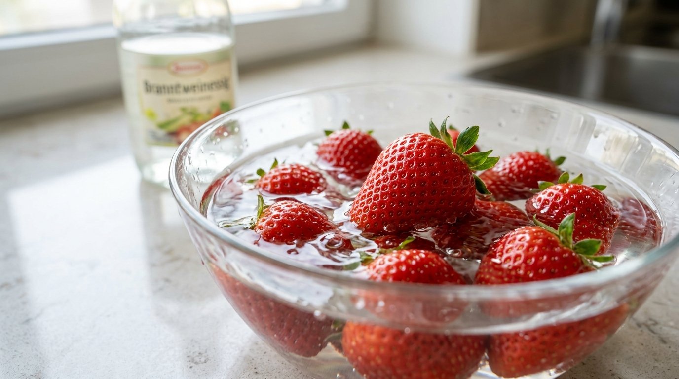 entdecken Sie die geheime Methode zur Reinigung von Erdbeeren ohne Wasserhahn, die ihre Haltbarkeit verlängert und sie länger frisch hält