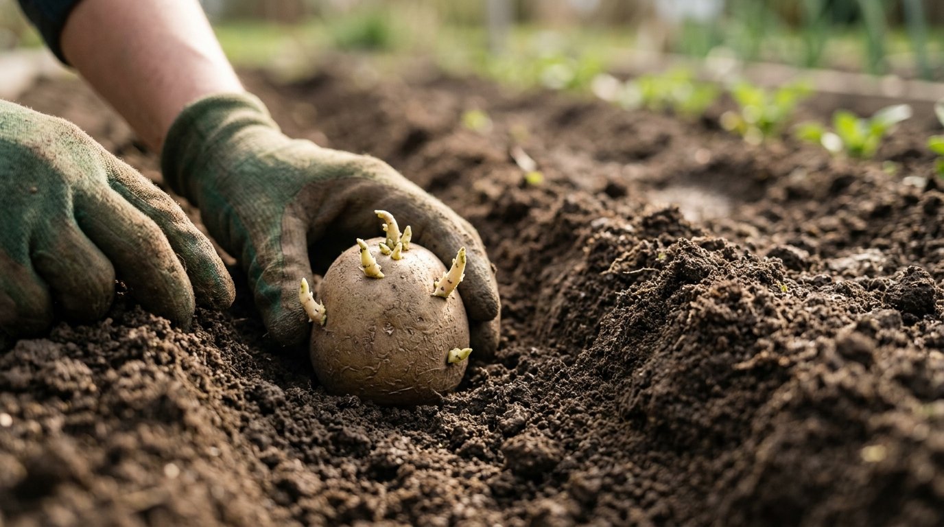 erfahren Sie, wie viele Kartoffelpflanzen eine vierköpfige Familie benötigt, um den Jahresbedarf von 200 kg zu decken und Überproduktion im Garten zu vermeiden